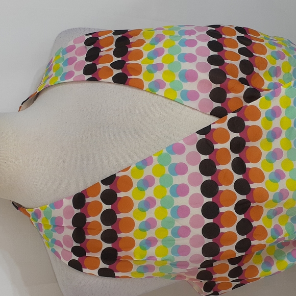 Lafayette rainbow polka dot silk wrap blouse size 14 - Picture 2 of 10